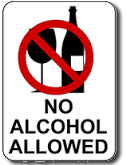 no alcohol allowed sign