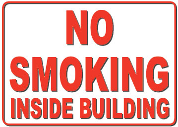 no smoking inside building sign