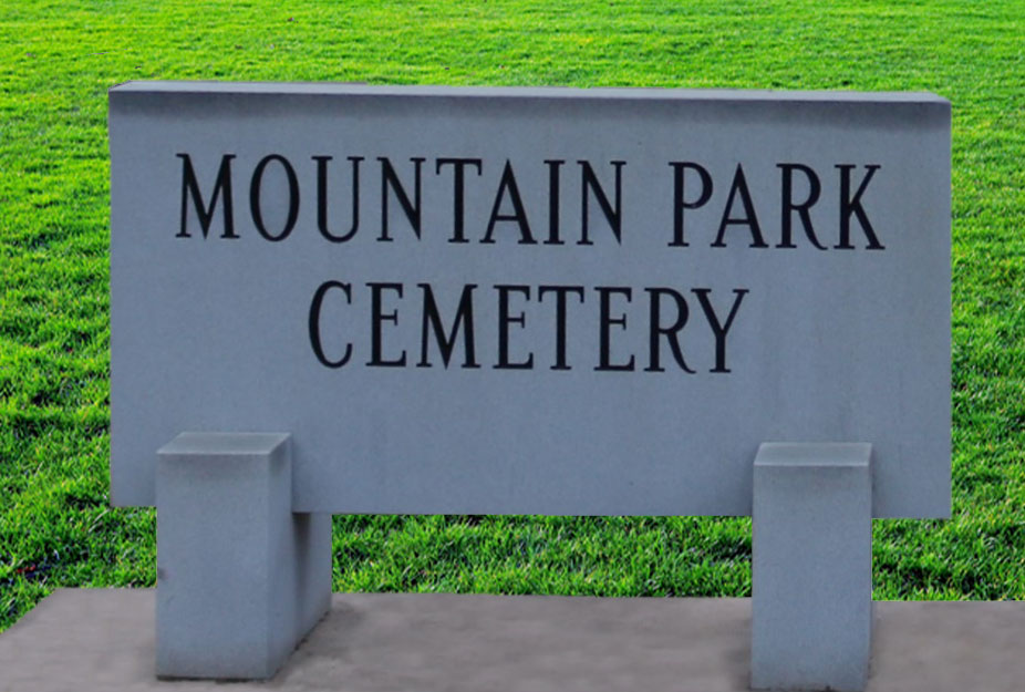 mountain park cemetery sign