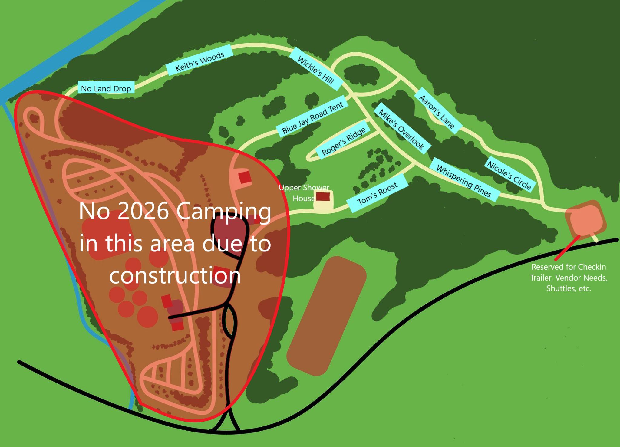 No camping for 2026 - Plant under Construction