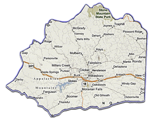 Wilkes County map